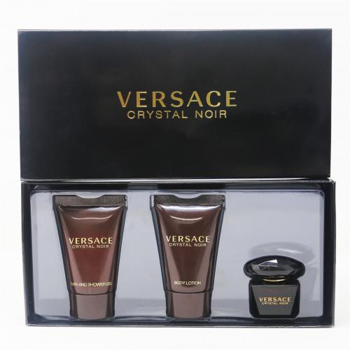 Versace Crystal Noir Perfume Gift Set for Women, 3 Pieces