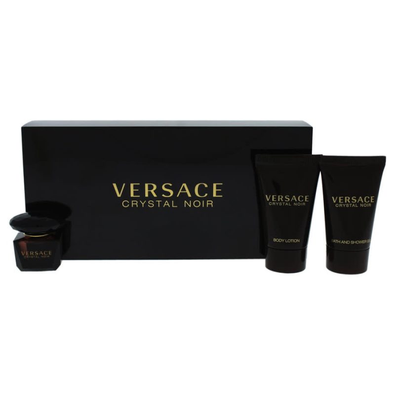 Versace Crystal Noir Perfume Gift Set for Women, 3 Pieces