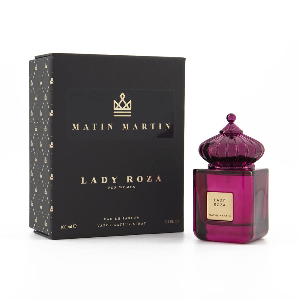 MATIN MARTIN Lady Roza Eau de Parfum for Women, Litch, Rhubarb, Bergamot, Intense, Refined, Scent, Boutique, Signature Arabian Perfumery