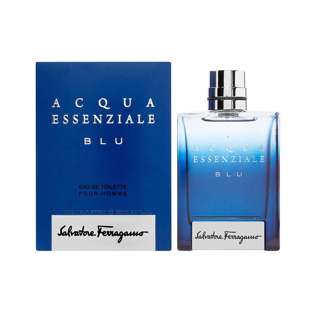Salvatore Ferragamo Acqua Essenziale Blu Eau de Toilette Spray for Men, 1.7 Ounce