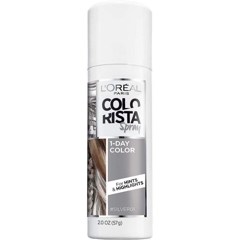 L’Oréal Paris Colorista 1-Day Washable Temporary Hair Color Spray, Silver, 2 Ounce